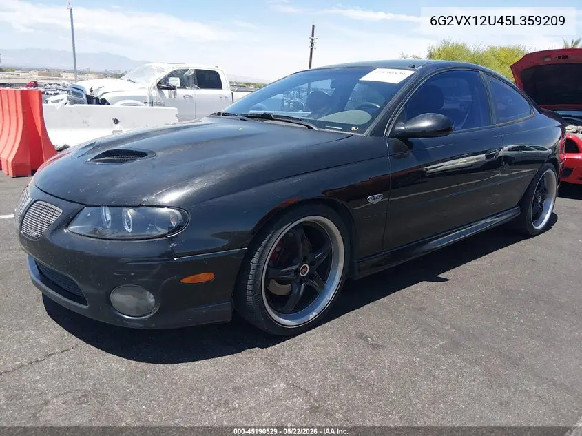 2005 Pontiac Gto VIN: 6G2VX12U45L359209 Lot: 45190529
