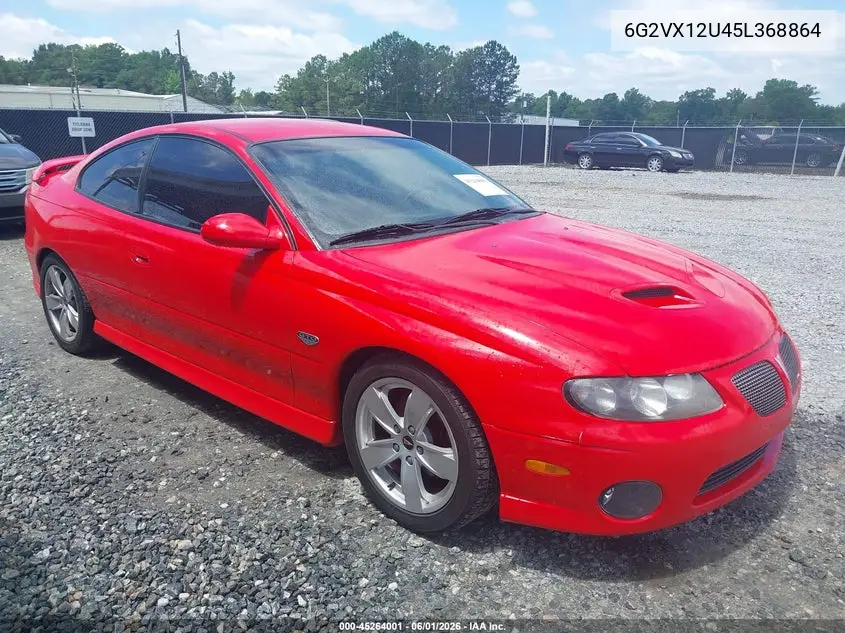 2005 Pontiac Gto VIN: 6G2VX12U45L368864 Lot: 45264001