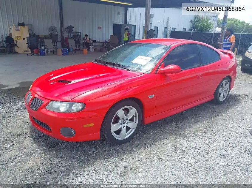 2005 Pontiac Gto VIN: 6G2VX12U45L368864 Lot: 45264001