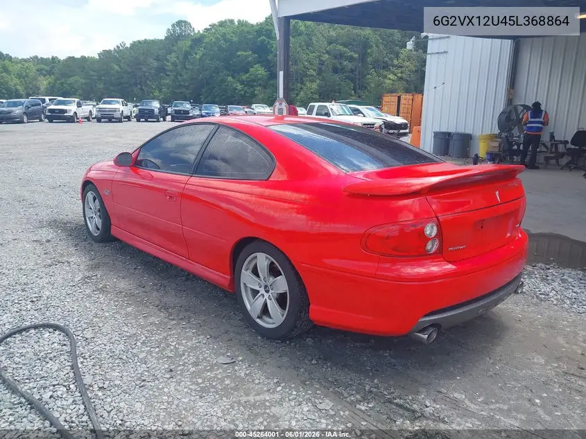 2005 Pontiac Gto VIN: 6G2VX12U45L368864 Lot: 45264001