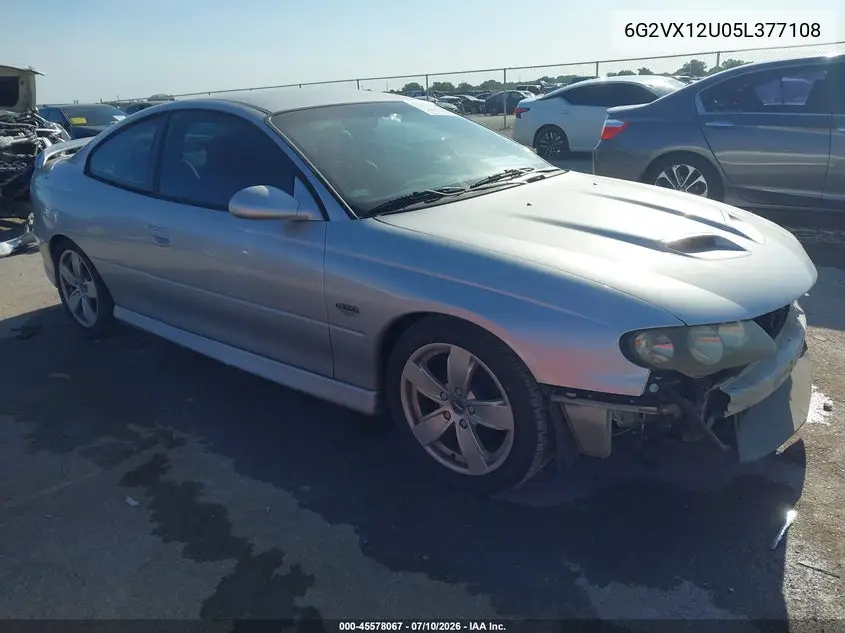 2005 Pontiac Gto VIN: 6G2VX12U05L377108 Lot: 45578067