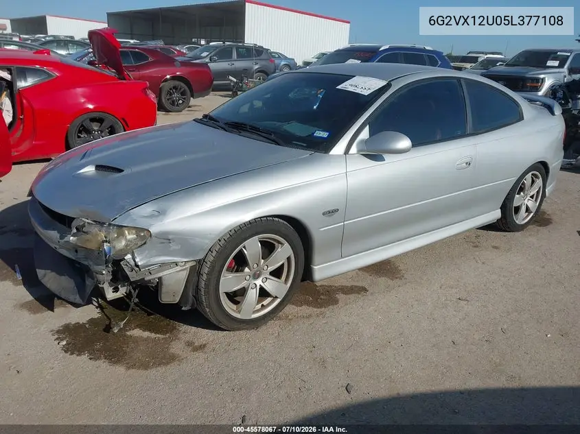2005 Pontiac Gto VIN: 6G2VX12U05L377108 Lot: 45578067