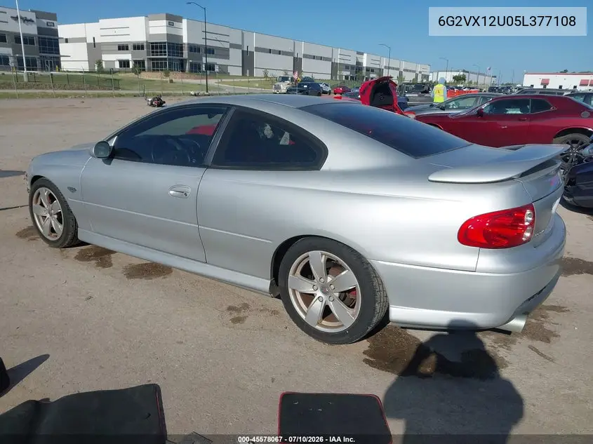 2005 Pontiac Gto VIN: 6G2VX12U05L377108 Lot: 45578067