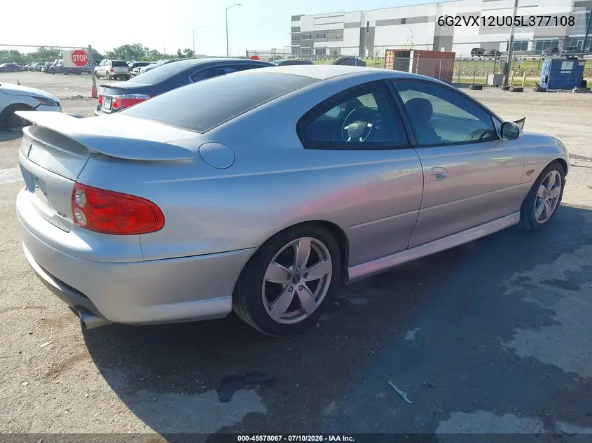 2005 Pontiac Gto VIN: 6G2VX12U05L377108 Lot: 45578067