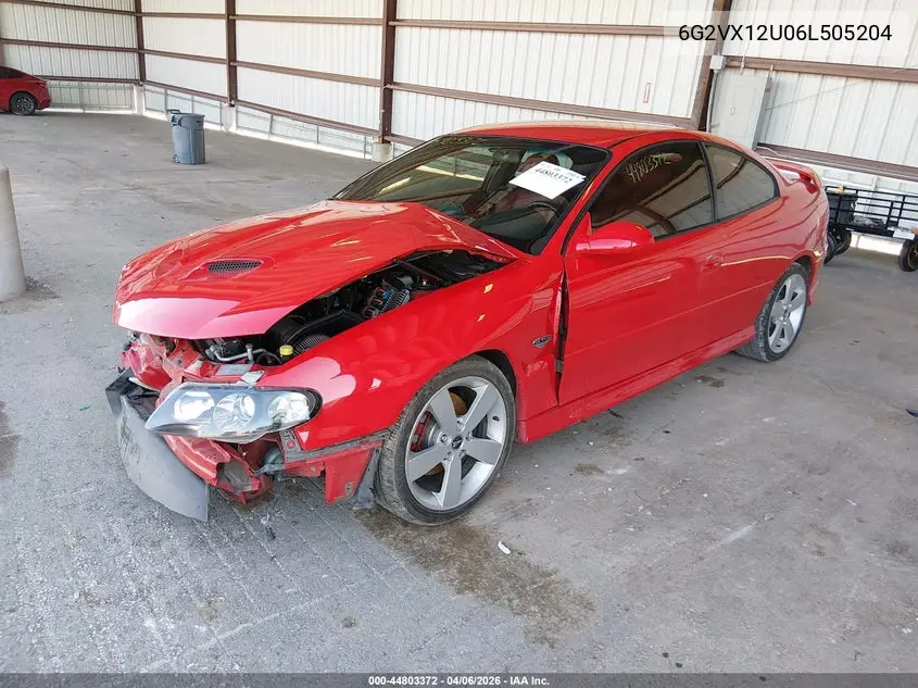 2006 Pontiac Gto VIN: 6G2VX12U06L505204 Lot: 44803372