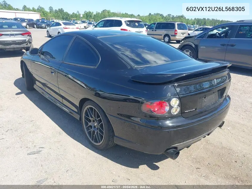 2006 Pontiac Gto VIN: 6G2VX12U26L568305 Lot: 45021727