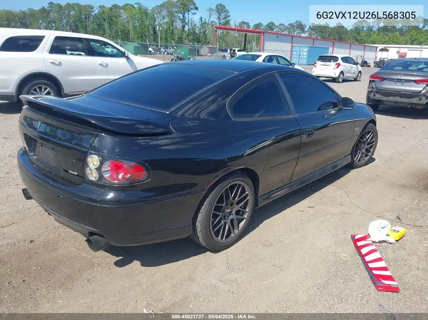 2006 Pontiac Gto VIN: 6G2VX12U26L568305 Lot: 45021727