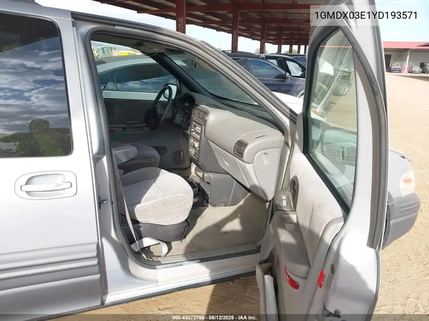 2000 Pontiac Montana M16 VIN: 1GMDX03E1YD193571 Lot: 45372766
