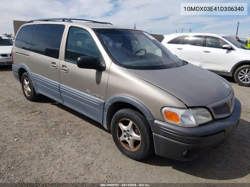 2001 Pontiac Montana M16 W/1Sd Pkg. VIN: 1GMDX03E41D306340 Lot: 44600101