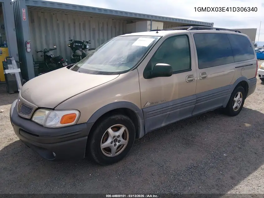 2001 Pontiac Montana M16 W/1Sd Pkg. VIN: 1GMDX03E41D306340 Lot: 44600101