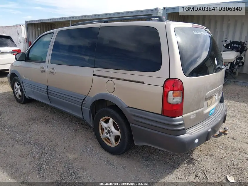 2001 Pontiac Montana M16 W/1Sd Pkg. VIN: 1GMDX03E41D306340 Lot: 44600101