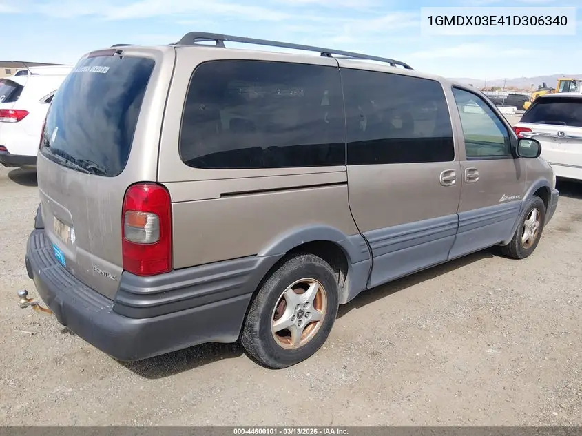 2001 Pontiac Montana M16 W/1Sd Pkg. VIN: 1GMDX03E41D306340 Lot: 44600101