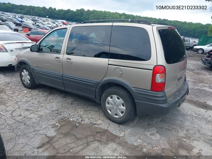 2001 Pontiac Montana N16 W/1Sa Pkg. VIN: 1GMDU03E21D233302 Lot: 45341184