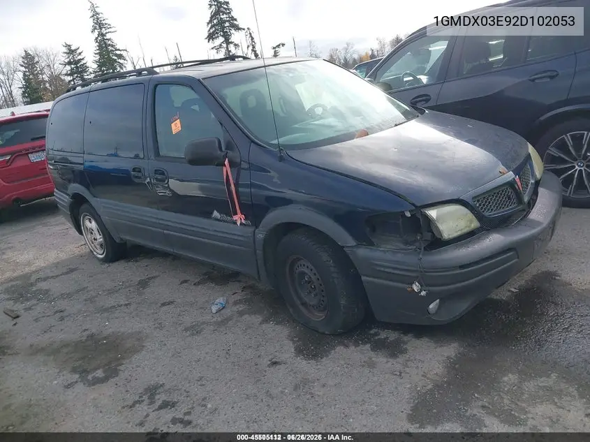 2002 Pontiac Montana M16 W/1Sa Pkg. VIN: 1GMDX03E92D102053 Lot: 45505112