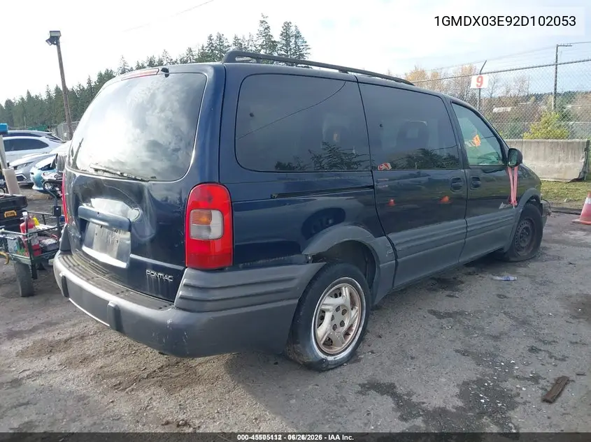 2002 Pontiac Montana M16 W/1Sa Pkg. VIN: 1GMDX03E92D102053 Lot: 45505112