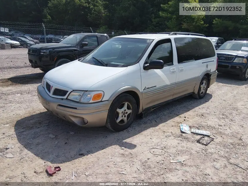 2002 Pontiac Montana M16 W/1Sa Pkg. VIN: 1GMDX03E72D192352 Lot: 45650940