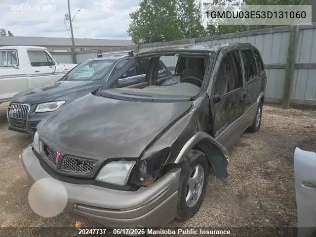 2003 Pontiac Montana VIN: 1GMDU03E53D131060 Lot: 20247737