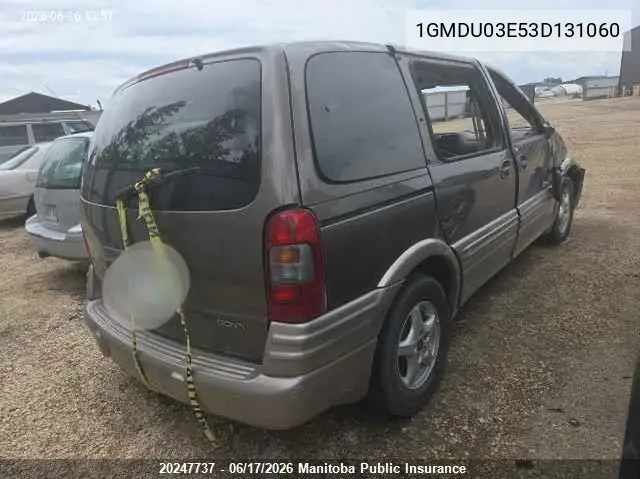2003 Pontiac Montana VIN: 1GMDU03E53D131060 Lot: 20247737