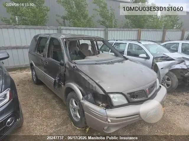 2003 Pontiac Montana VIN: 1GMDU03E53D131060 Lot: 20247737