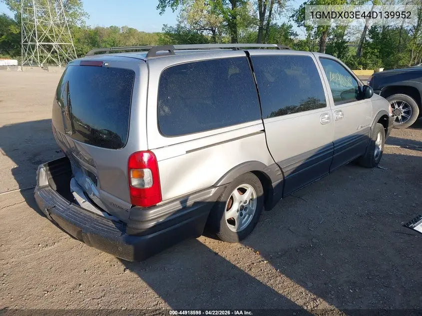 2004 Pontiac Montana M16 W/1Sa Pkg. VIN: 1GMDX03E44D139952 Lot: 44918598