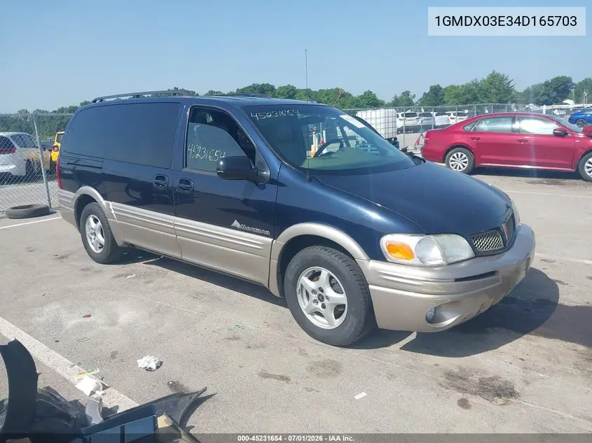 2004 Pontiac Montana M16 W/1Sa Pkg. VIN: 1GMDX03E34D165703 Lot: 45231654