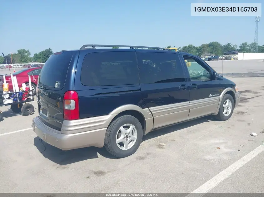 2004 Pontiac Montana M16 W/1Sa Pkg. VIN: 1GMDX03E34D165703 Lot: 45231654