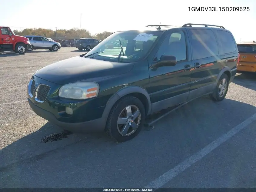 2005 Pontiac Montana Sv6 Fwd VIN: 1GMDV33L15D209625 Lot: 43651202