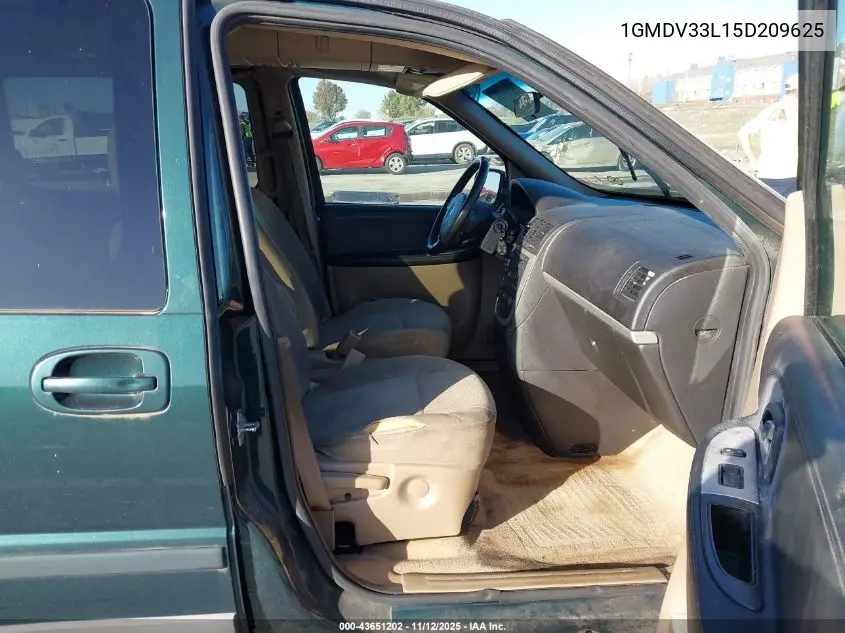 2005 Pontiac Montana Sv6 Fwd VIN: 1GMDV33L15D209625 Lot: 43651202