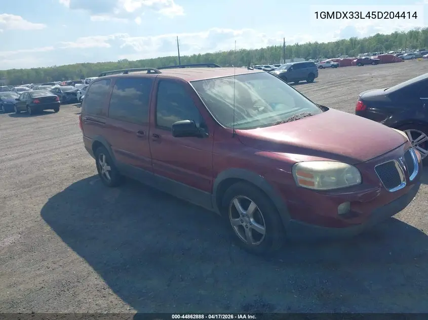 2005 Pontiac Montana Sv6 Awd VIN: 1GMDX33L45D204414 Lot: 44862888