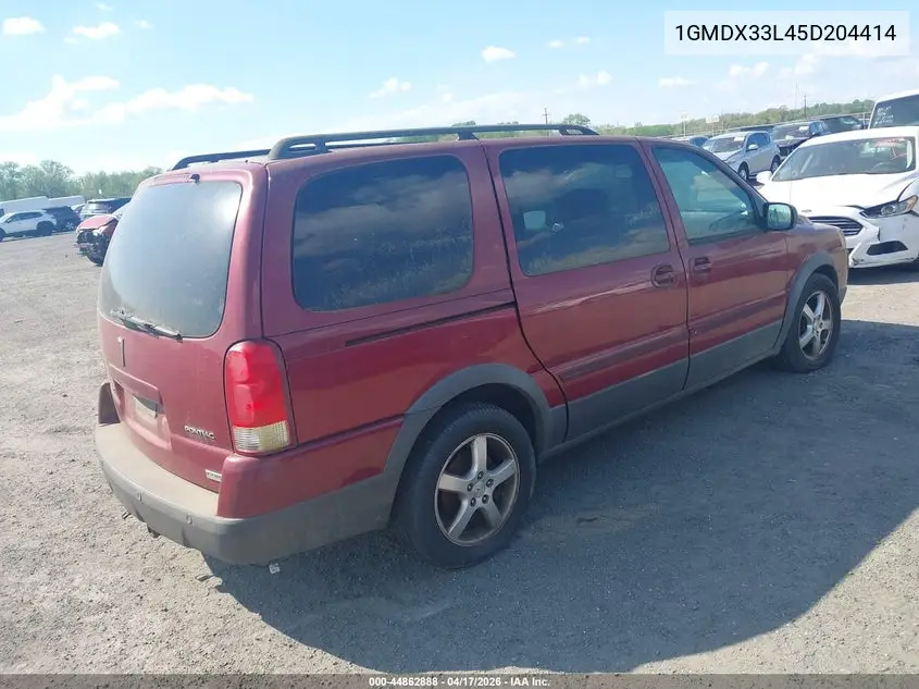 2005 Pontiac Montana Sv6 Awd VIN: 1GMDX33L45D204414 Lot: 44862888
