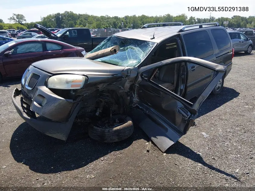 2005 Pontiac Montana Sv6 Fwd VIN: 1GMDV33L55D291388 Lot: 45463546