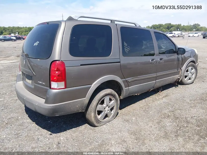 2005 Pontiac Montana Sv6 Fwd VIN: 1GMDV33L55D291388 Lot: 45463546
