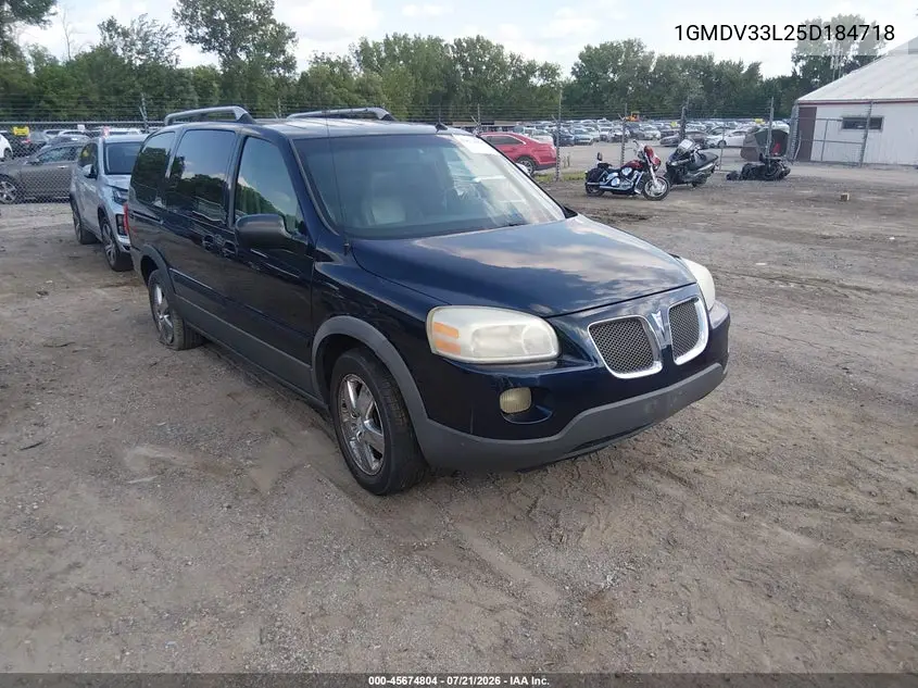 2005 Pontiac Montana Sv6 Fwd VIN: 1GMDV33L25D184718 Lot: 45674804