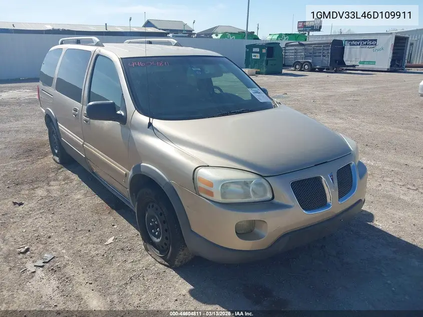 2006 Pontiac Montana Sv6 VIN: 1GMDV33L46D109911 Lot: 44604811