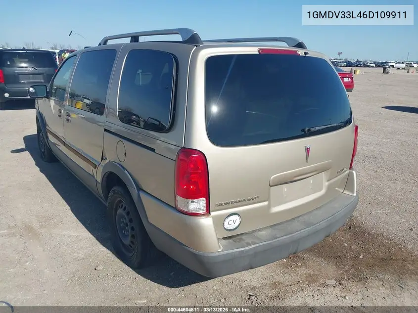 2006 Pontiac Montana Sv6 VIN: 1GMDV33L46D109911 Lot: 44604811