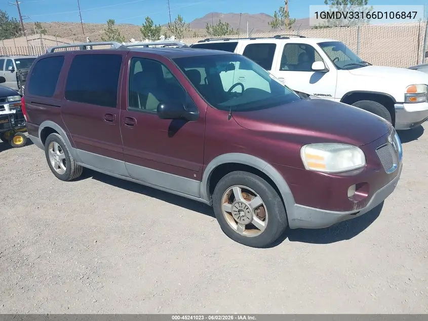 2006 Pontiac Montana Sv6 VIN: 1GMDV33L66D106847 Lot: 45241023
