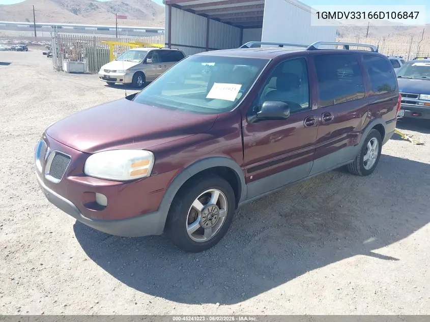 2006 Pontiac Montana Sv6 VIN: 1GMDV33L66D106847 Lot: 45241023