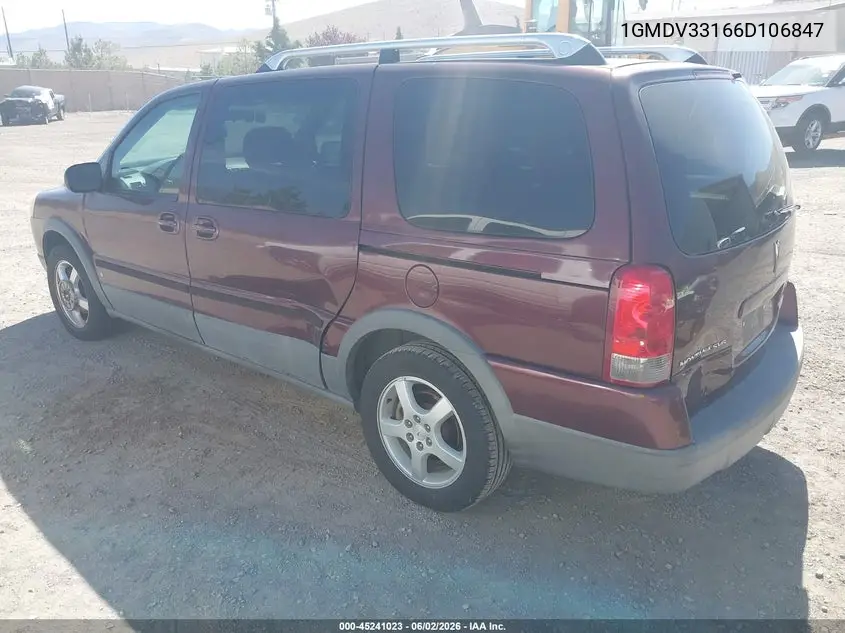 2006 Pontiac Montana Sv6 VIN: 1GMDV33L66D106847 Lot: 45241023