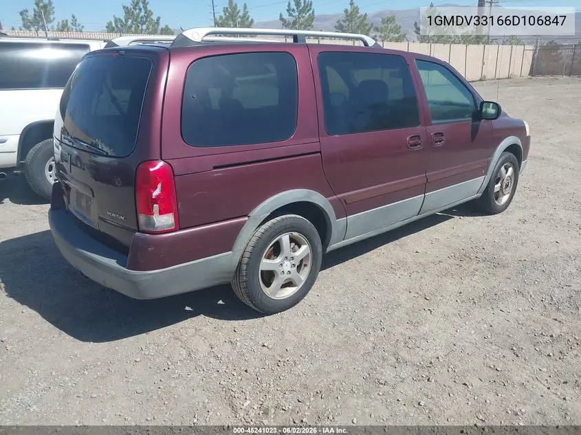 2006 Pontiac Montana Sv6 VIN: 1GMDV33L66D106847 Lot: 45241023