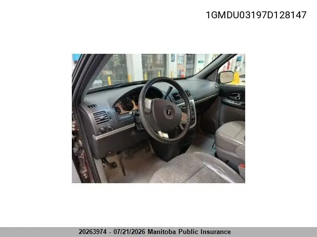 2007 Pontiac Montana Sv6 VIN: 1GMDU03197D128147 Lot: 20263974
