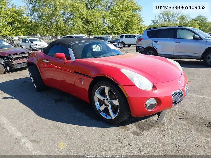 2006 Pontiac Solstice VIN: 1G2MB33B96Y109453 Lot: 45063585