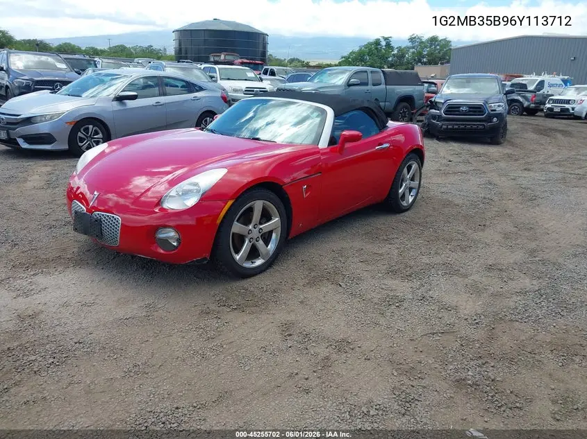 2006 Pontiac Solstice VIN: 1G2MB35B96Y113712 Lot: 45255702