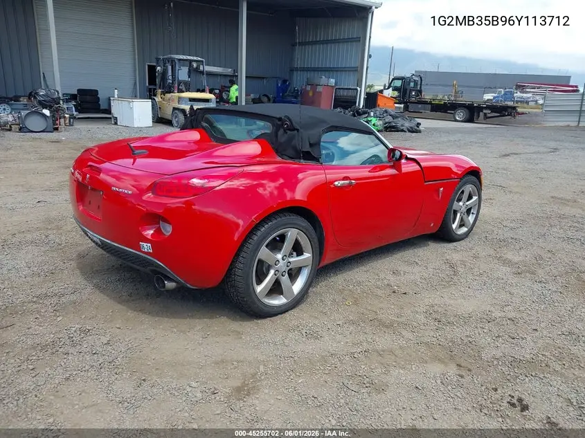 2006 Pontiac Solstice VIN: 1G2MB35B96Y113712 Lot: 45255702
