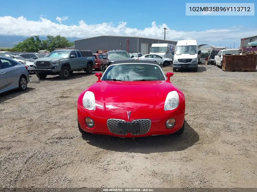 2006 Pontiac Solstice VIN: 1G2MB35B96Y113712 Lot: 45255702