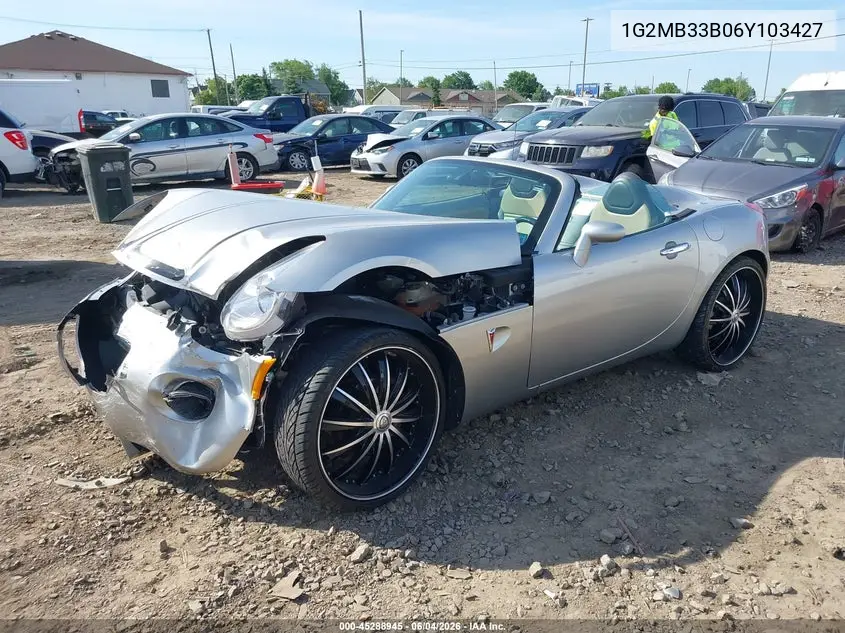2006 Pontiac Solstice VIN: 1G2MB33B06Y103427 Lot: 45288945