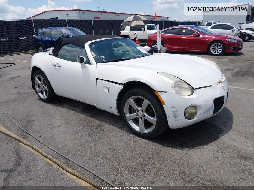 2006 Pontiac Solstice VIN: 1G2MB33B66Y105196 Lot: 45521591