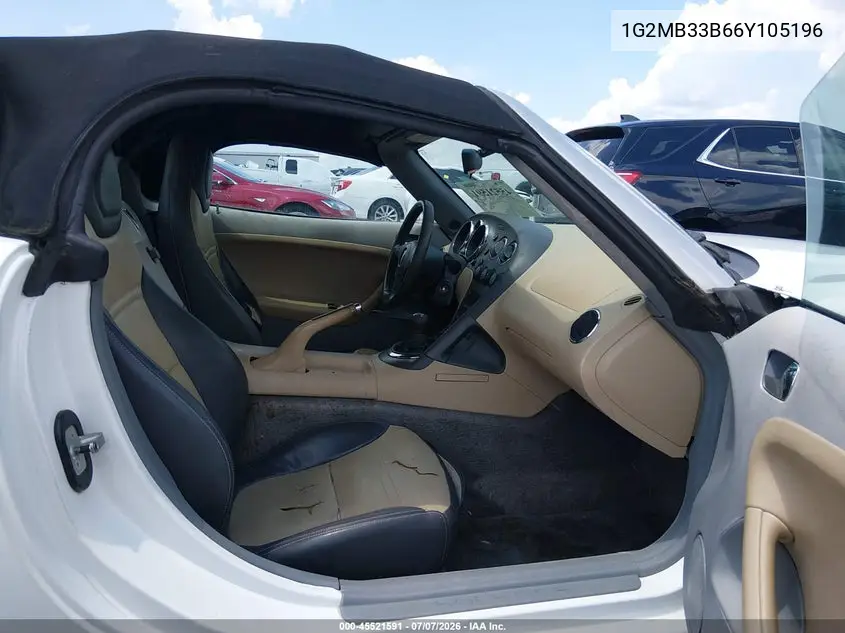 2006 Pontiac Solstice VIN: 1G2MB33B66Y105196 Lot: 45521591