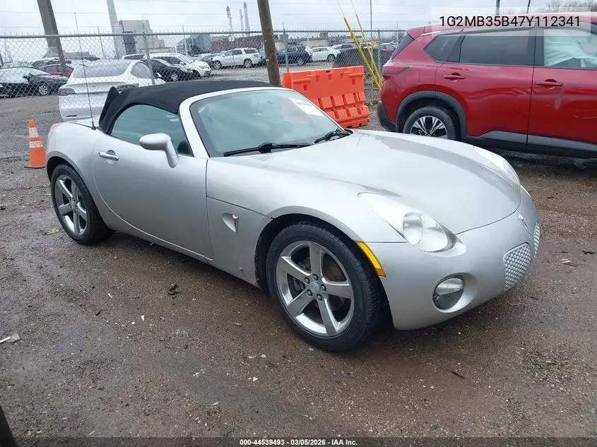 2007 Pontiac Solstice VIN: 1G2MB35B47Y112341 Lot: 44539493
