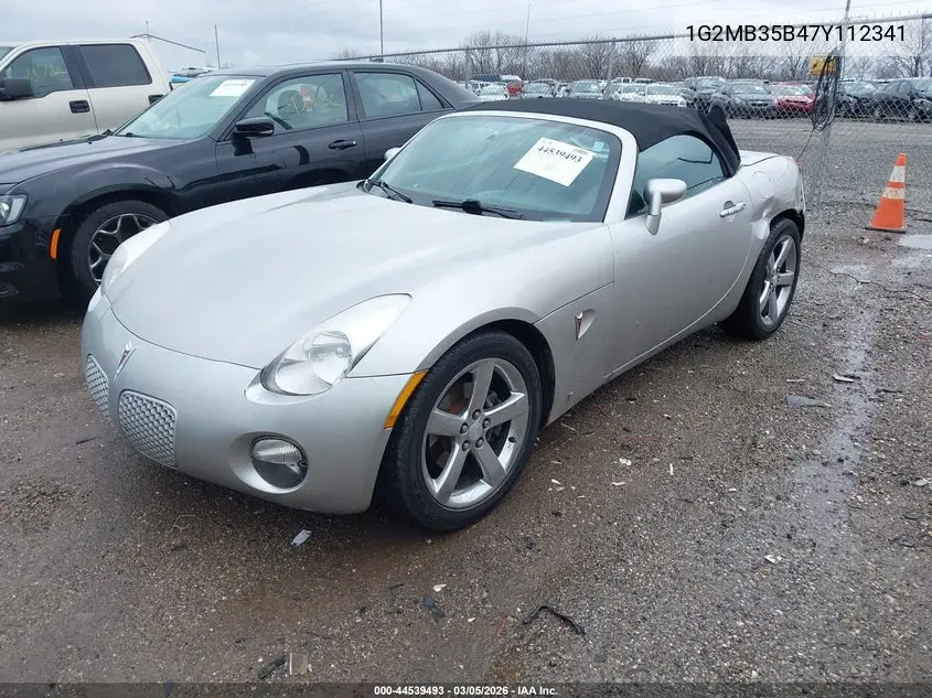 2007 Pontiac Solstice VIN: 1G2MB35B47Y112341 Lot: 44539493
