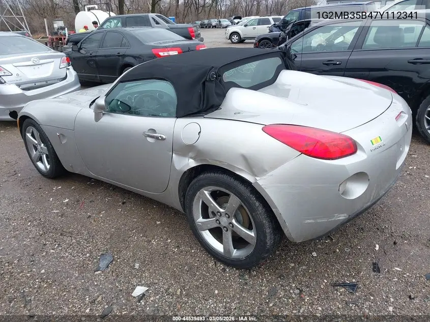 2007 Pontiac Solstice VIN: 1G2MB35B47Y112341 Lot: 44539493